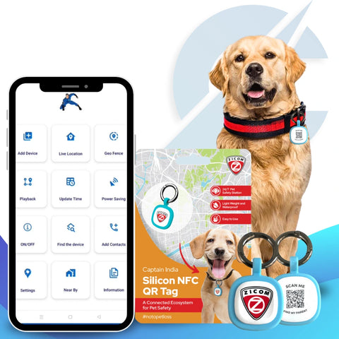 Captain India Pet Smart QR Tag (Silicon) with Lifetime Free Subscription: Passive Tracking for Cats, Dogs & Other animals