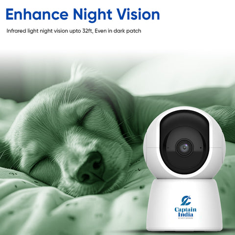 Captain India's Paw Camera – 2MP HD Pet Monitor with 2-Way Audio & Night Vision | Free QR Tag, Vet Consult & 24/7 Safety Station | From the Leaders in Safety