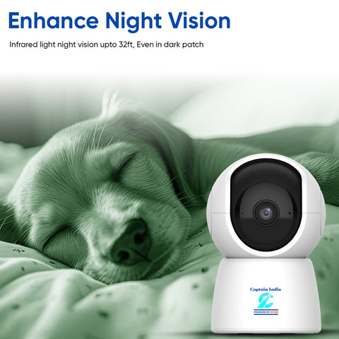Captain India Smart Paw Camera – 2MP HD Pet Monitor with 2-Way Audio & Night Vision | Free QR Tag, Vet Consult & 24/7 Safety Station | Powered by Zicom