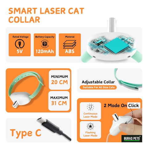 Hands-Free Cat Laser Collar – USB Rechargeable & Smart