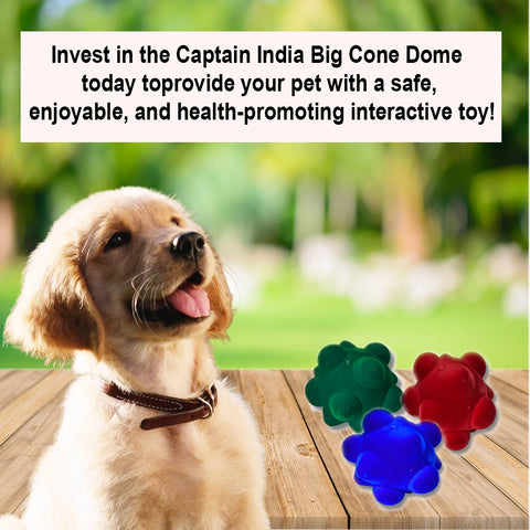 Captain India Cone Dome -Natural Rubber Interactive Toy, Toys for Dogs and Cats