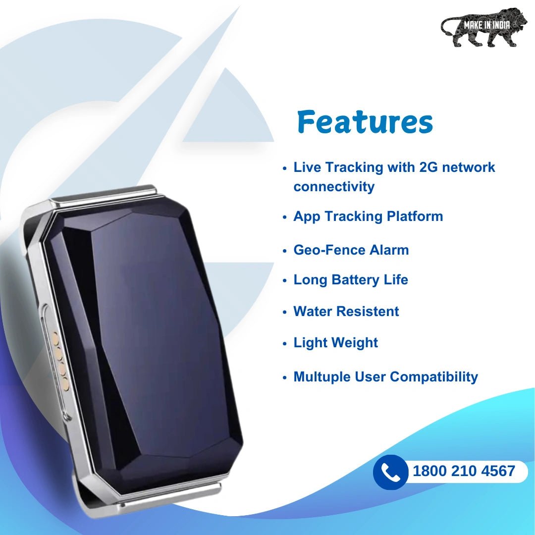 Captain India Blue Collar Lifestyle GPS Tracker | with 24/7 Pet Safety Station | 1 Year Sim Subscription Included | Long Battery Life | Free Pet Smart QR Tag - Captain India