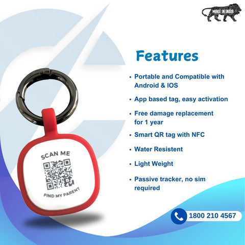 Captain India Pet Smart Aadhar Tag. (Silicon) - Captain India