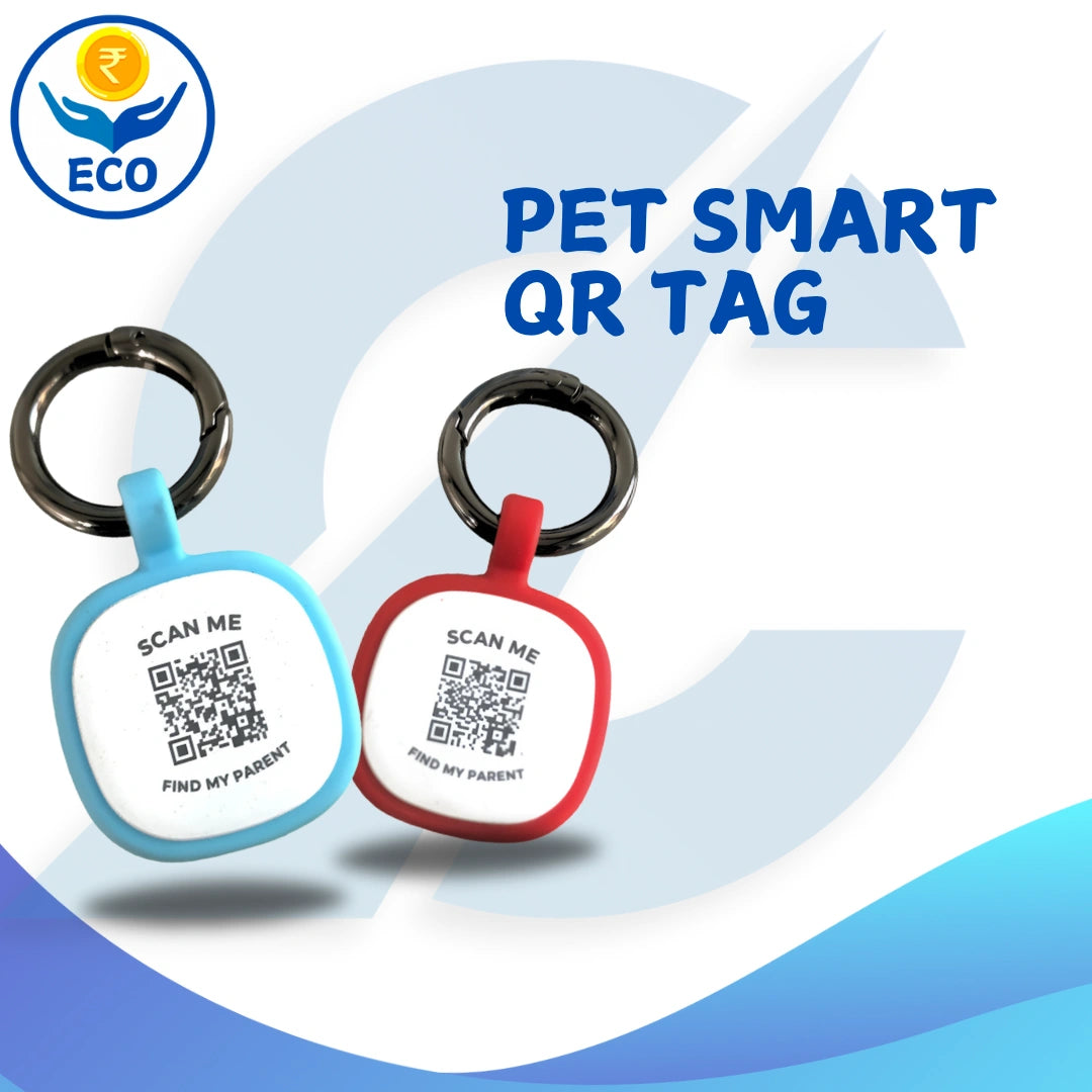 Captain India Pet Smart QR Tag (Silicon) with Lifetime Free Subscription: Passive Tracking for Cats, Dogs & Other animals